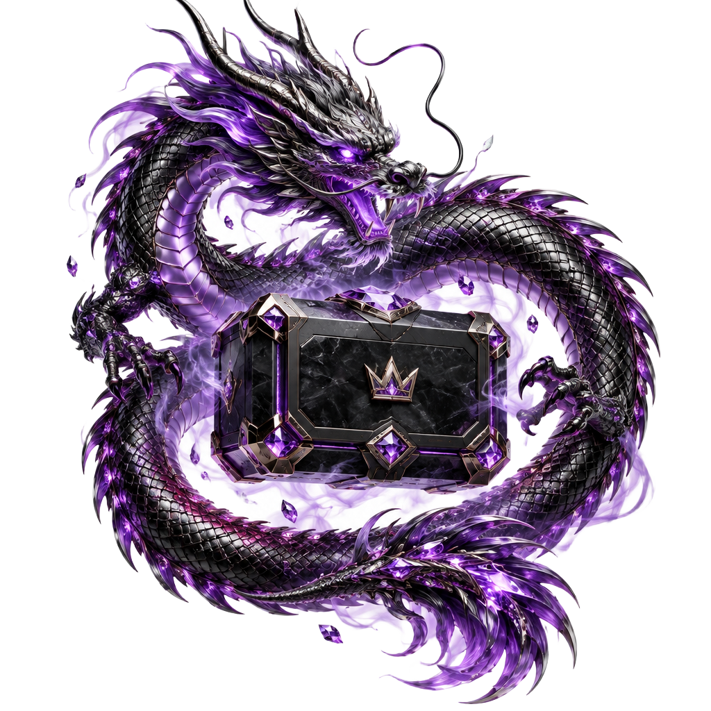 A violet dragon protecting an exclusive service case