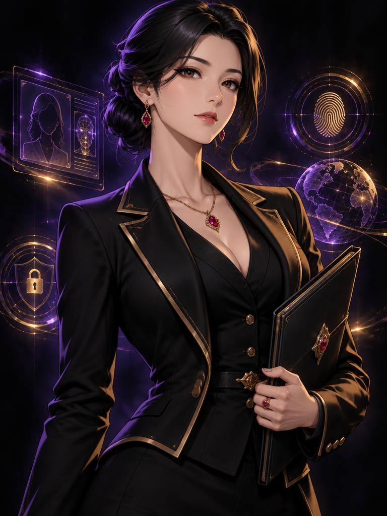Anime portrait of the team's adult East Asian verification specialist